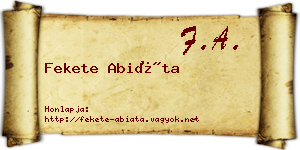Fekete Abiáta névjegykártya
