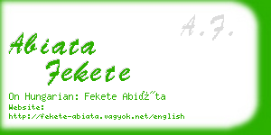 abiata fekete business card